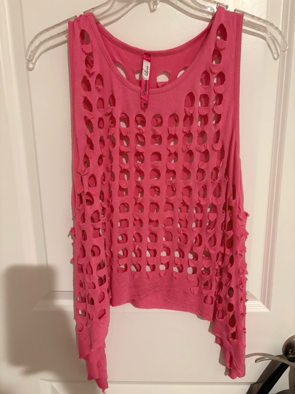 Pink Cutout Sleeveless Tank Top